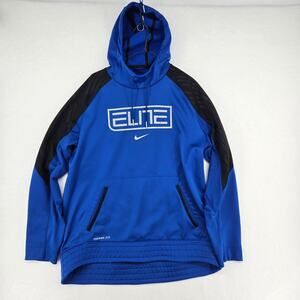 Nike Hoodie Pullover‎ Mens Blue XL Elite Basketball Therma-Fit 2151